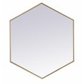 Blueprints 38 in. Metal Frame Hexagon Mirror in Brass - 37.125 x 31.25 x 0.16 in. BL2571246